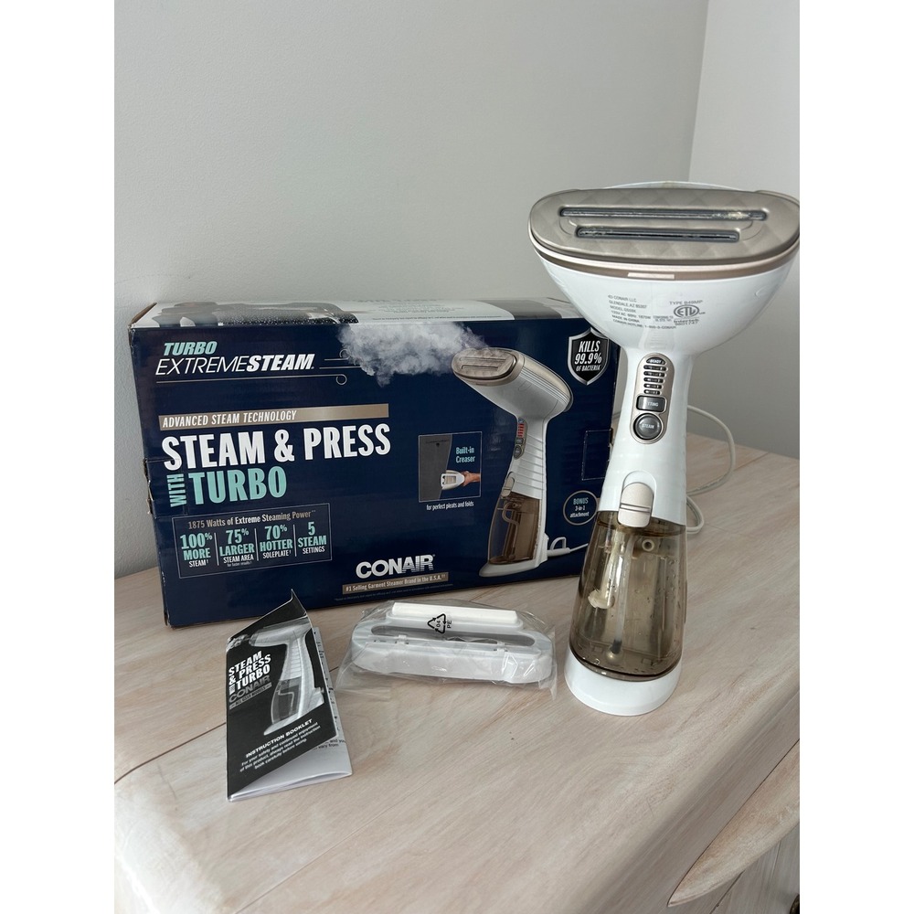 Conair Turbo ExtremeSteam Handheld Garment Steamer White Gold GS59X 1875W